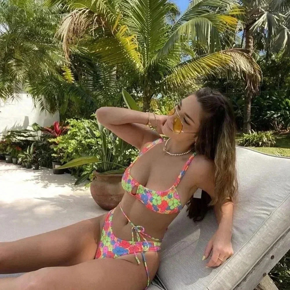 NEW! “Groovy, Baby” Front Tie Floral Bikini Bottom - Picture 7 of 10